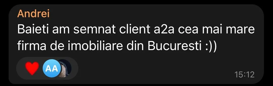 Andrei Baieti am semnat client a2a cea mai mare firma de imobiliare din Bucuresti:)) AA