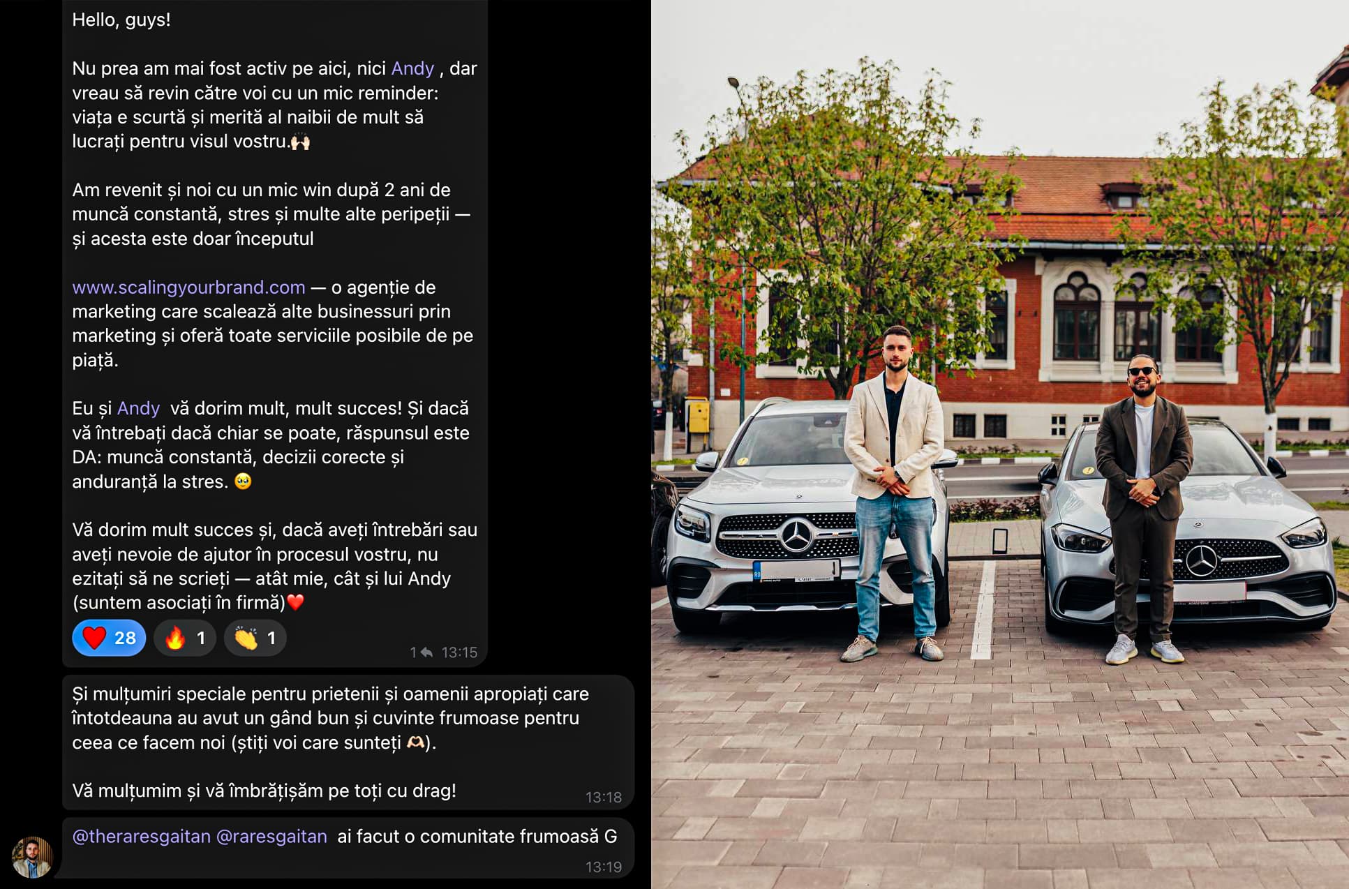 Mesaj și rezultat împărtășit de Scaling Your Brand