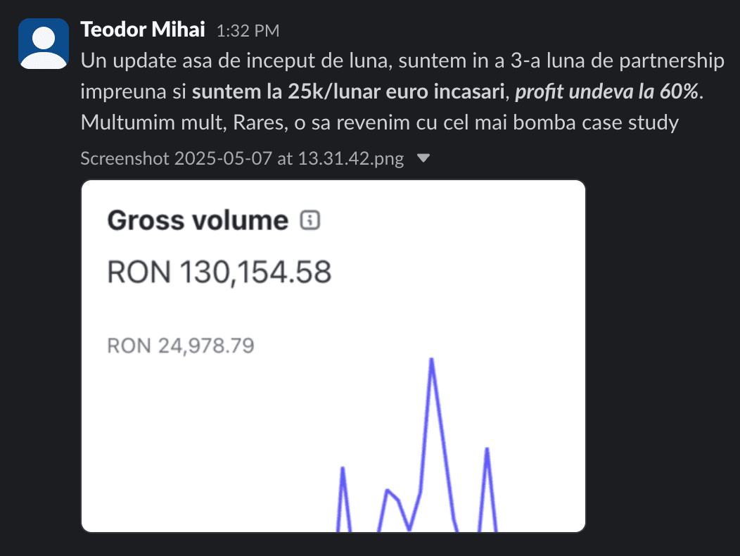 Mesaj și rezultat împărtășit de Teodor Mihai